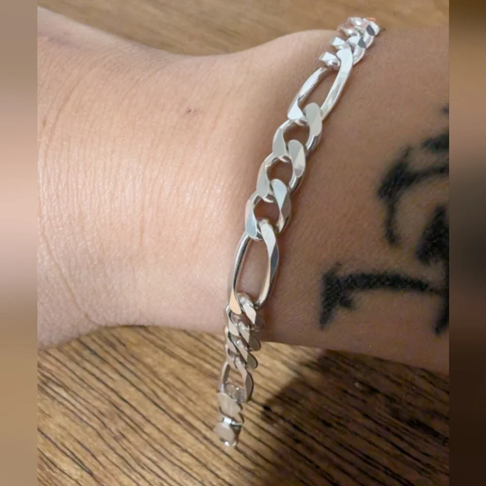Men's Silver Italy Chain Bracelet Real Silver
